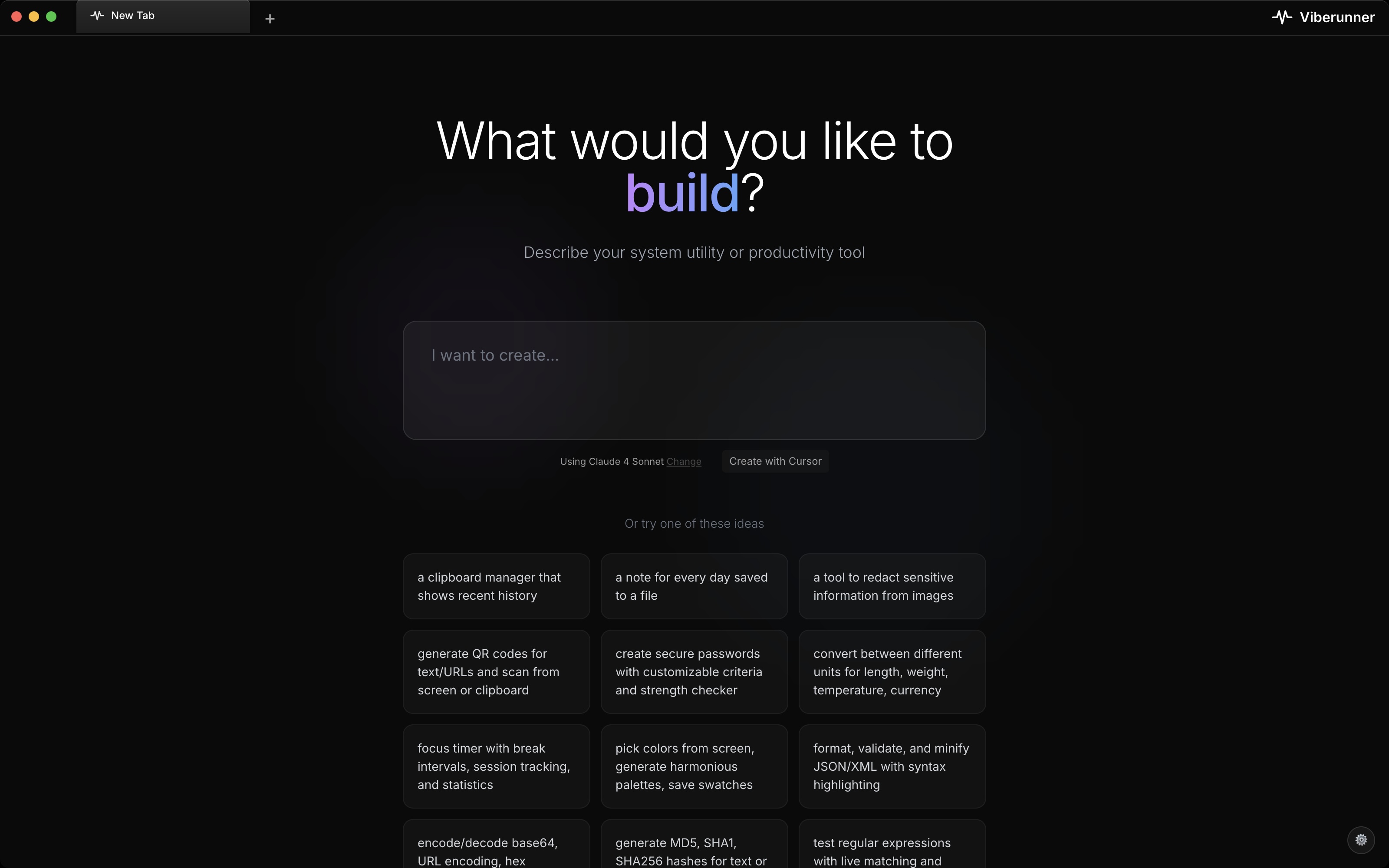 Step 1: Describing your app idea in Viberunner
